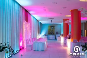 Sala weselna Hotel Europa Lubin i dekoracja światłem